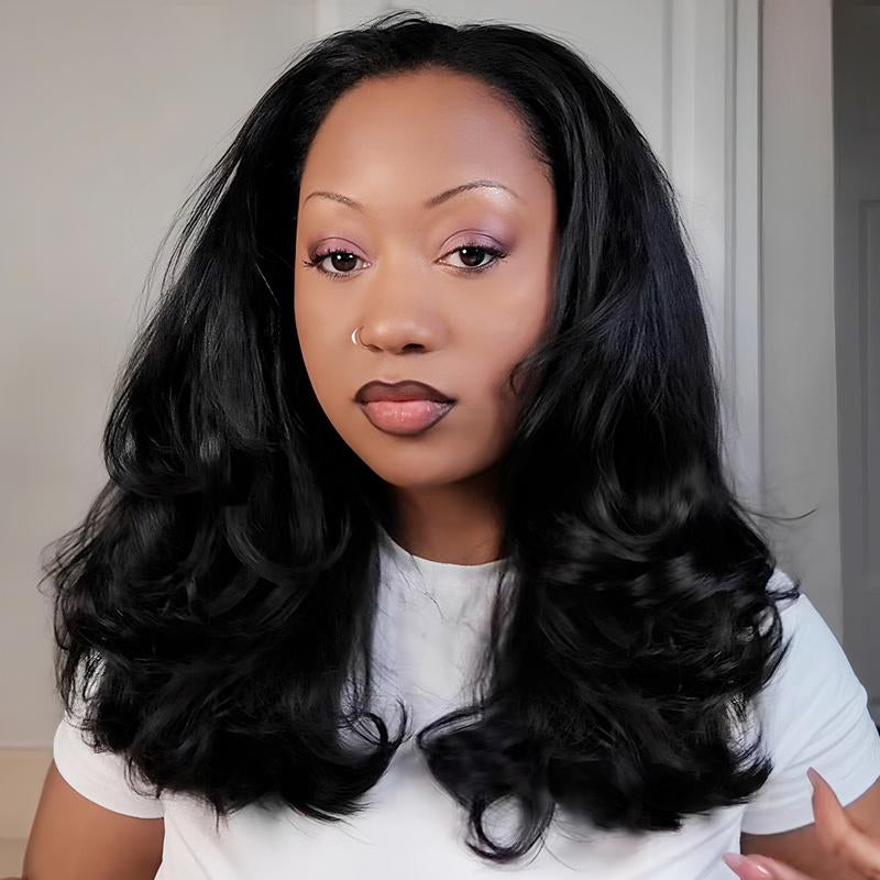 Vshow 3 in 1 Half Wigs Kinky Straight Human Hair Glueless Wigs 250% Density with Natural Hairline Easy Install Half Wigs for Beginners Protective Style #Dealsforyoudays