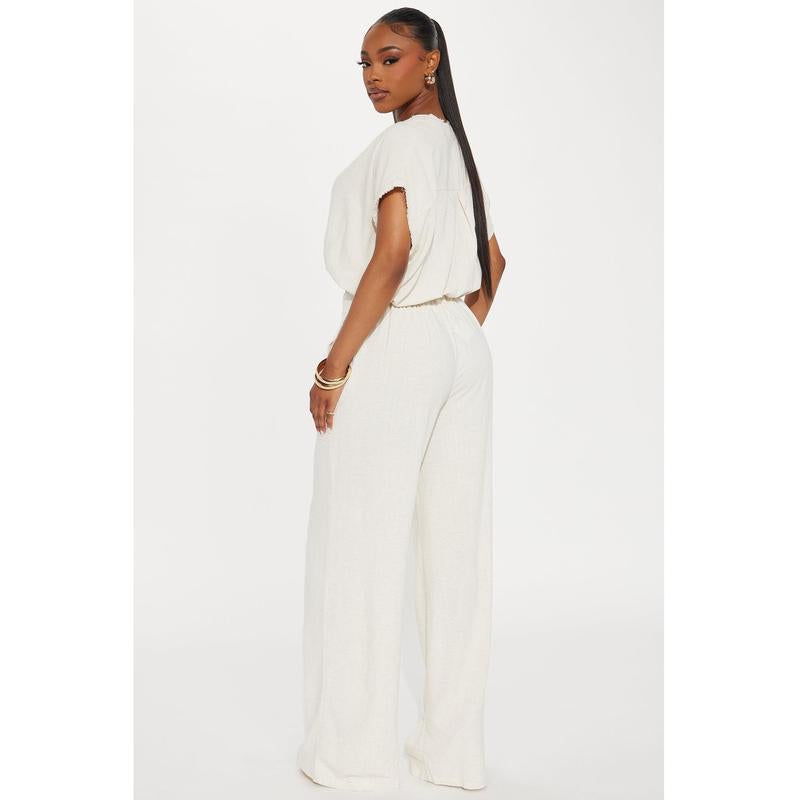 Marbella Linen Pant Set - Beige