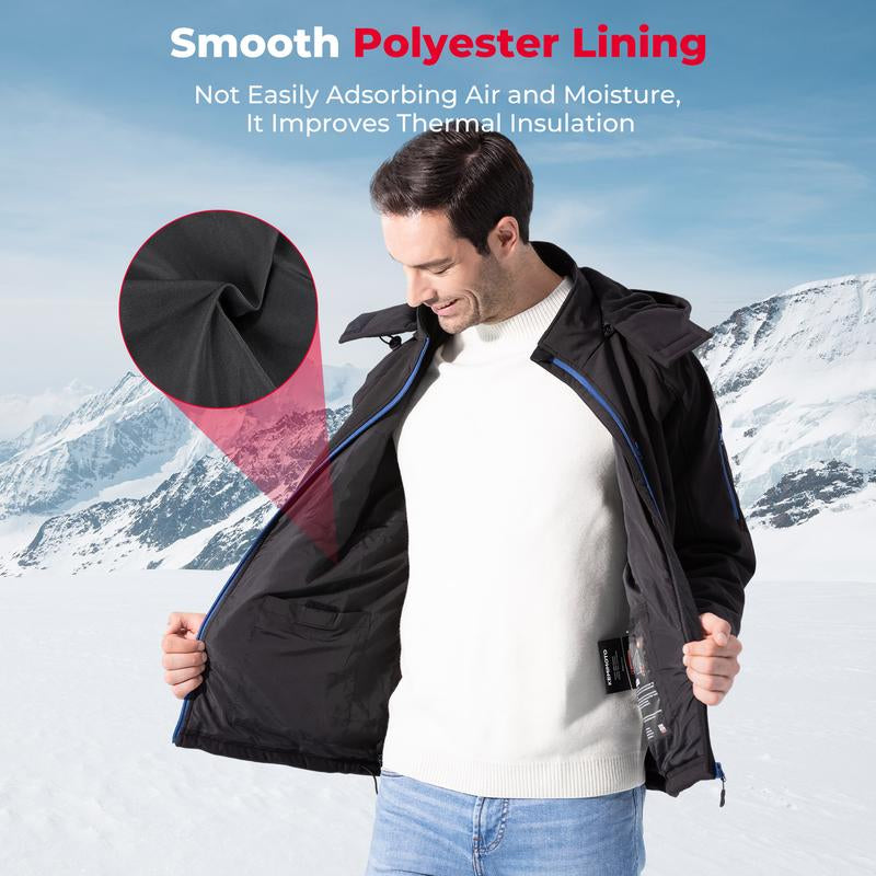 KEMIMOTO Heated Jackets with 9600Mah Battery Pack, Game Changer, Christmas Gift, Waterproof Winter Coat with Soft Shell, Electric Heating Coat for Outdoor