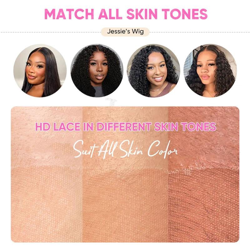 Jessie'S Wig Face Framing Curtain Bangs Glueless Wig Skip Salon 9X6 7X5 Lace Wig for Women