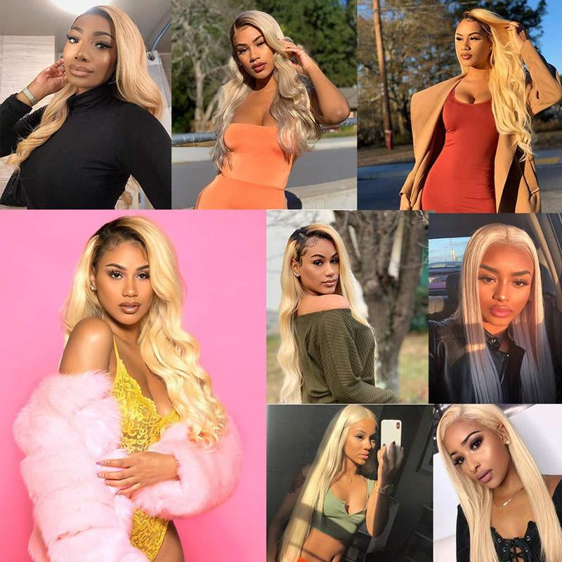 Beauty Queen 613 Blonde Bundles with 4×4 Lace Closure Brazilian Body Wave 3 Bundles with Closure Blonde Human Hair Bundles with Closure Remy Hair
