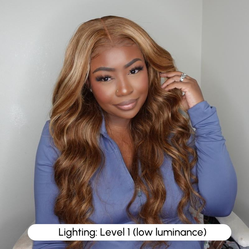 Unice Glueless Honey Blonde Highlights Body Wave Wig with Drawstring Pre Cut 7X5 HD Lace Human Hair Wigs with Bleached Knots Beginners Friendly Ready and Go Dealsforyoudays