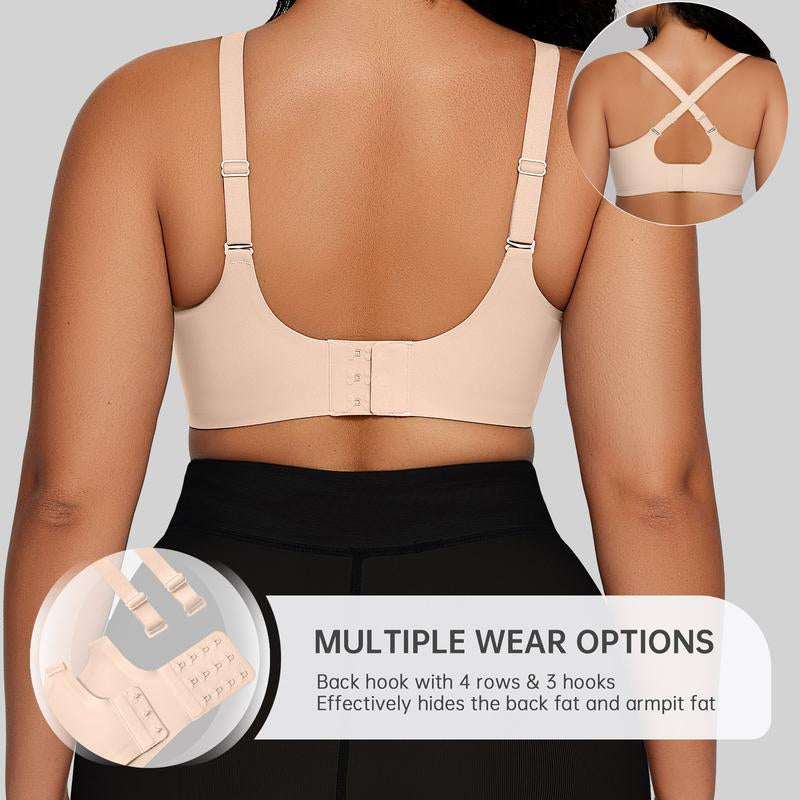 OEAK 2PCS Women Comfortable Push up Bras Wireless Seamless Full Coverage Bra Buttery Soft Everyday Tshirt Bra Convertible Bra