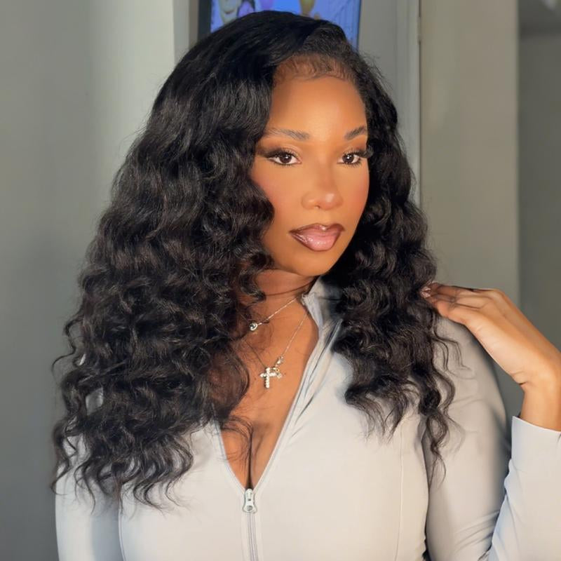 Vshow 3 in 1 Half Wigs Kinky Straight Human Hair Glueless Wigs 250% Density with Natural Hairline Easy Install Half Wigs for Beginners Protective Style #Dealsforyoudays