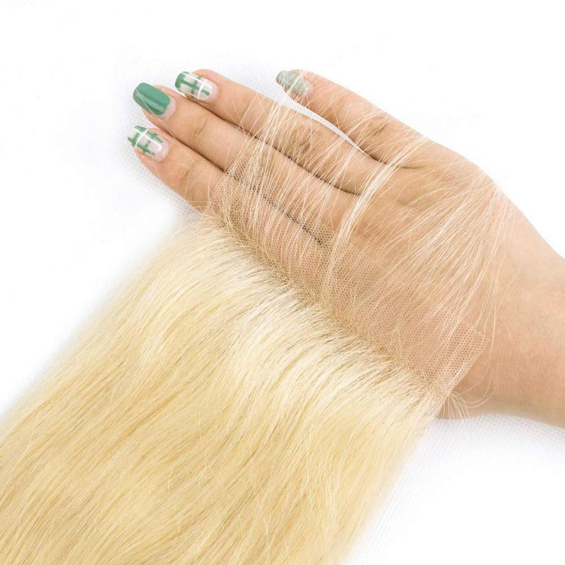 Beauty Queen 613 Blonde Bundles with 4×4 Lace Closure Brazilian Body Wave 3 Bundles with Closure Blonde Human Hair Bundles with Closure Remy Hair