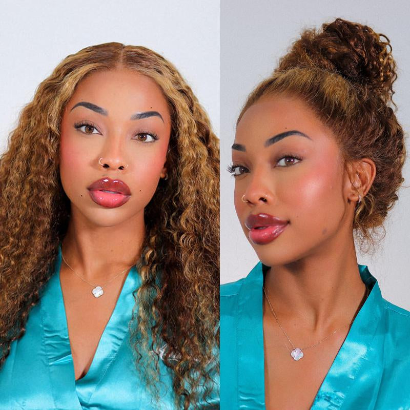 Hot Selling 360 Wig P4/27 Highlight Ombre Color Ashimary Invisi-Strap 360 Skin Lace Wig Water Wave Glueless Human Hair Pre Plucked #Tiktokshopbacktoschool