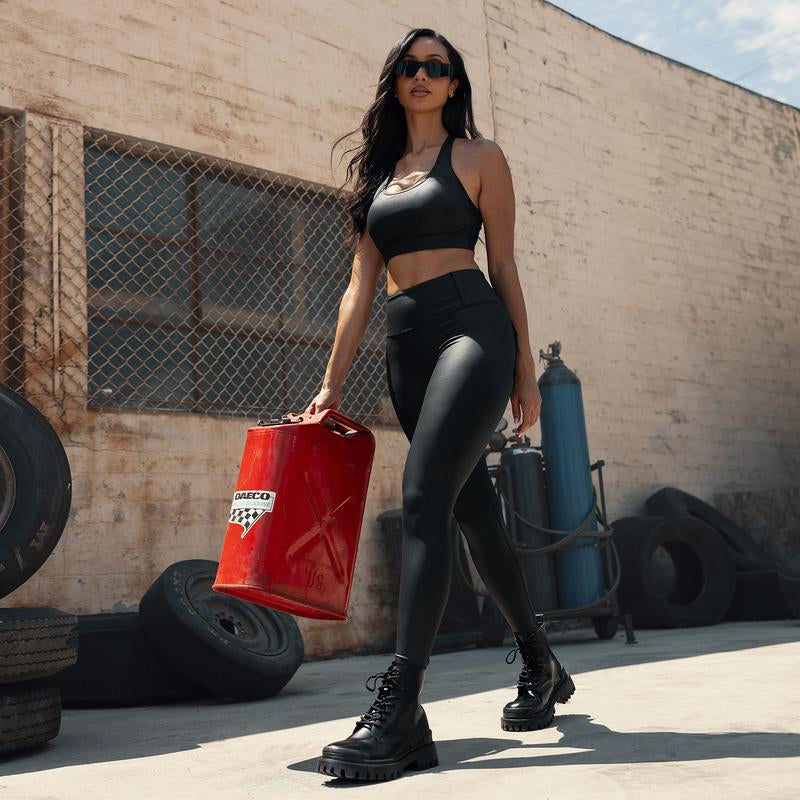 FIRMABS Women’S Faux Leather Cargo Leggings with High-Waisted Tummy Control, Breathable Sweat-Wicking Fabric for Maximum Comfort, Squat-Proof & Non See-Through, Functional Cargo Pockets, for Everyday Wear and Workouts，Gym Outfit #Summertok #Ttshoprestock