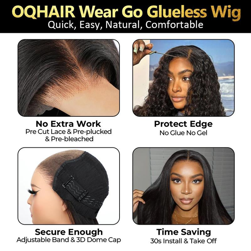 [NEW IN] OQ HAIR Pre-Cut Lace Kinky Straight 360 Full Lace Frontal Glueless Wig with Invisi Drawstring Pre Plucked Human Hair Wig #Dealsforyoudays