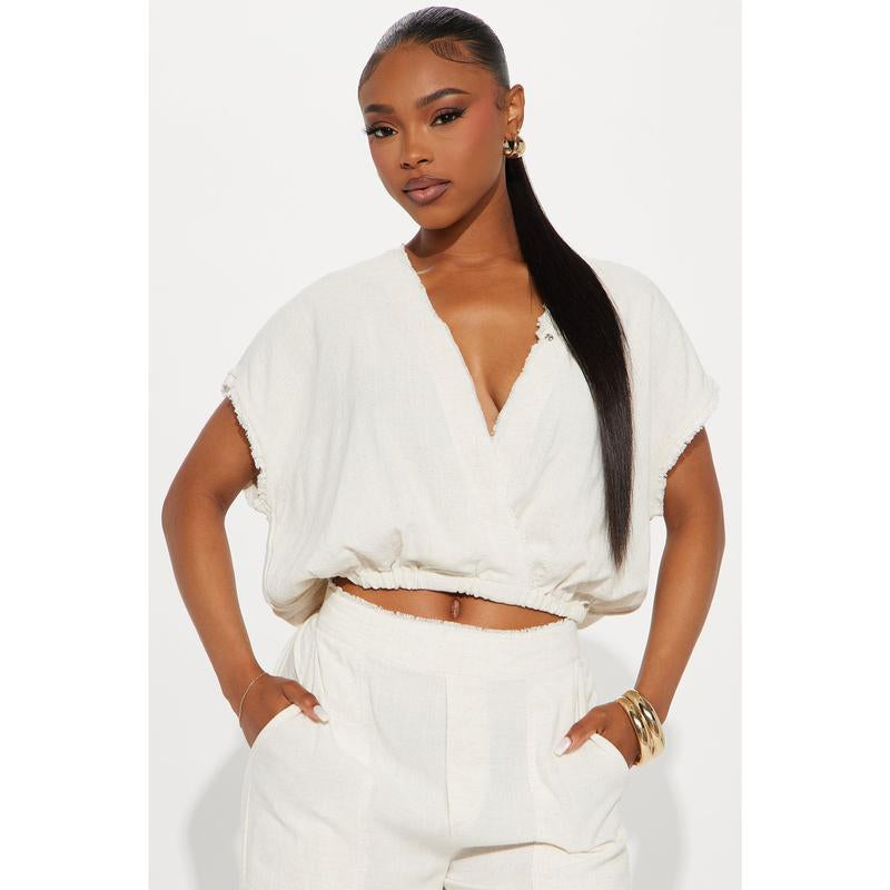 Marbella Linen Pant Set - Beige